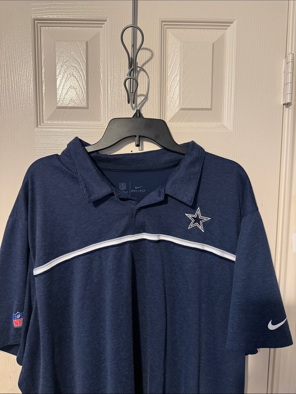 Nike Navy and White Dallas Cowboys Polo